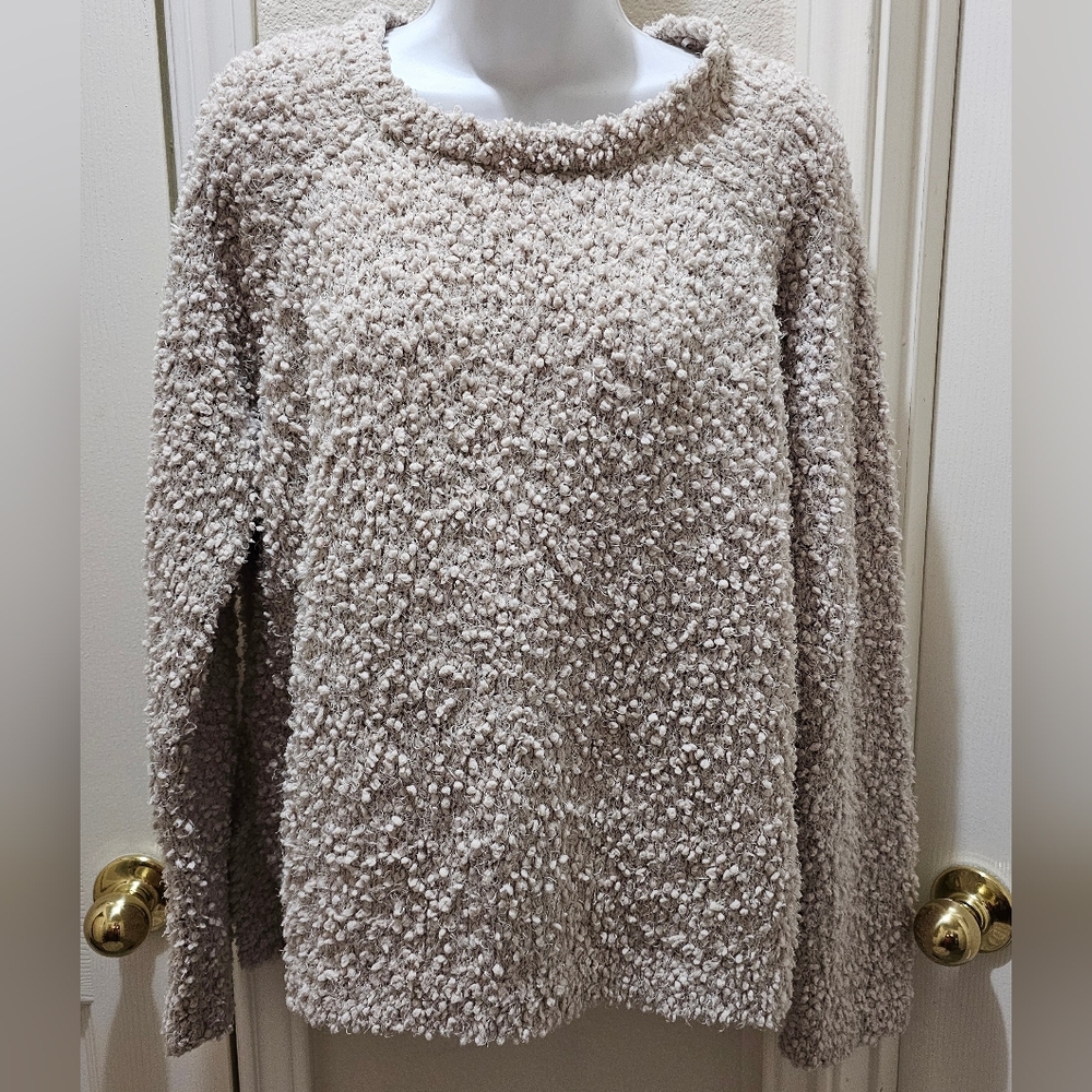 Hippie Rose Cream Textured Cropped Sweater Size XL EUC - Picture 2 of 12